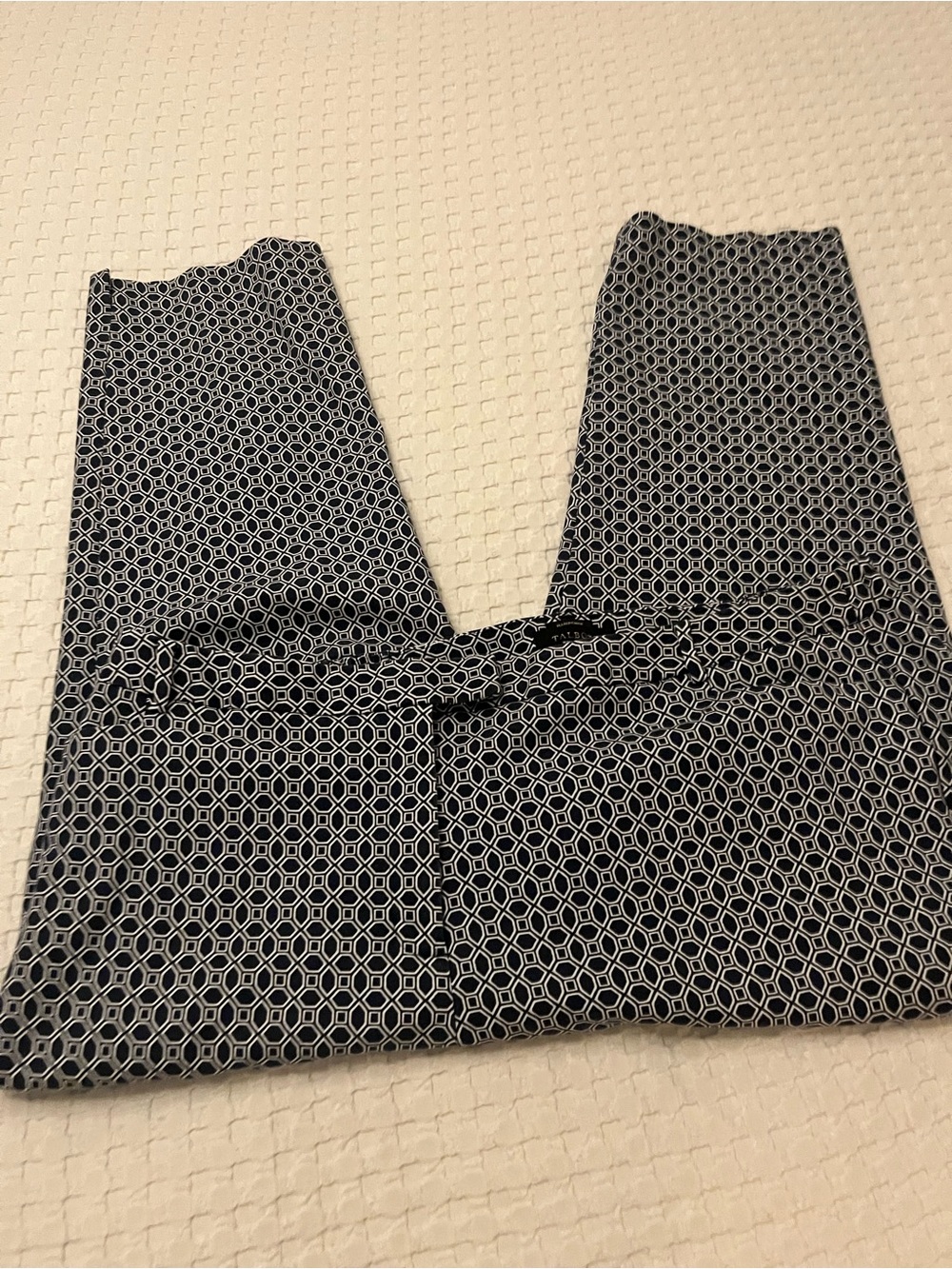 Women’s Blue Geo-Print Zip Front Pants